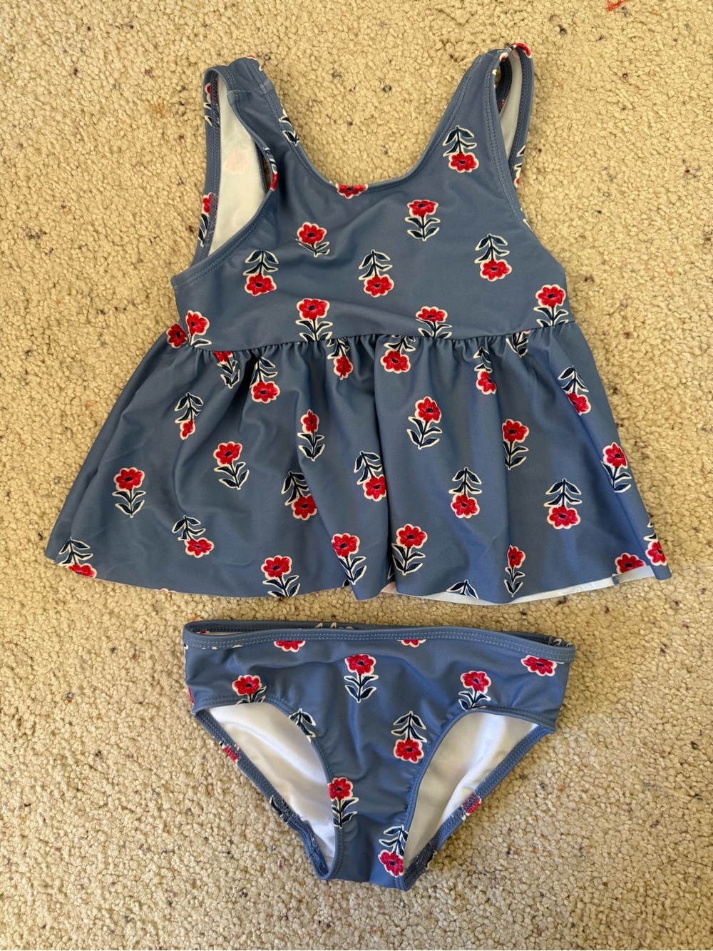 Carter's Blue Floral One-Piece Swim Dress size 5T